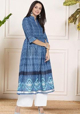 Blue Printed Cotton Co Ord Set