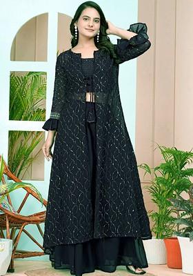 Black Printed Poly Blend Co Ord Set