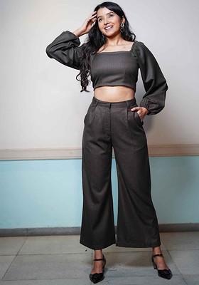 Grey Printed Cotton Co Ord Set