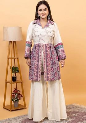 White Printed Poly Blend Co Ord Set