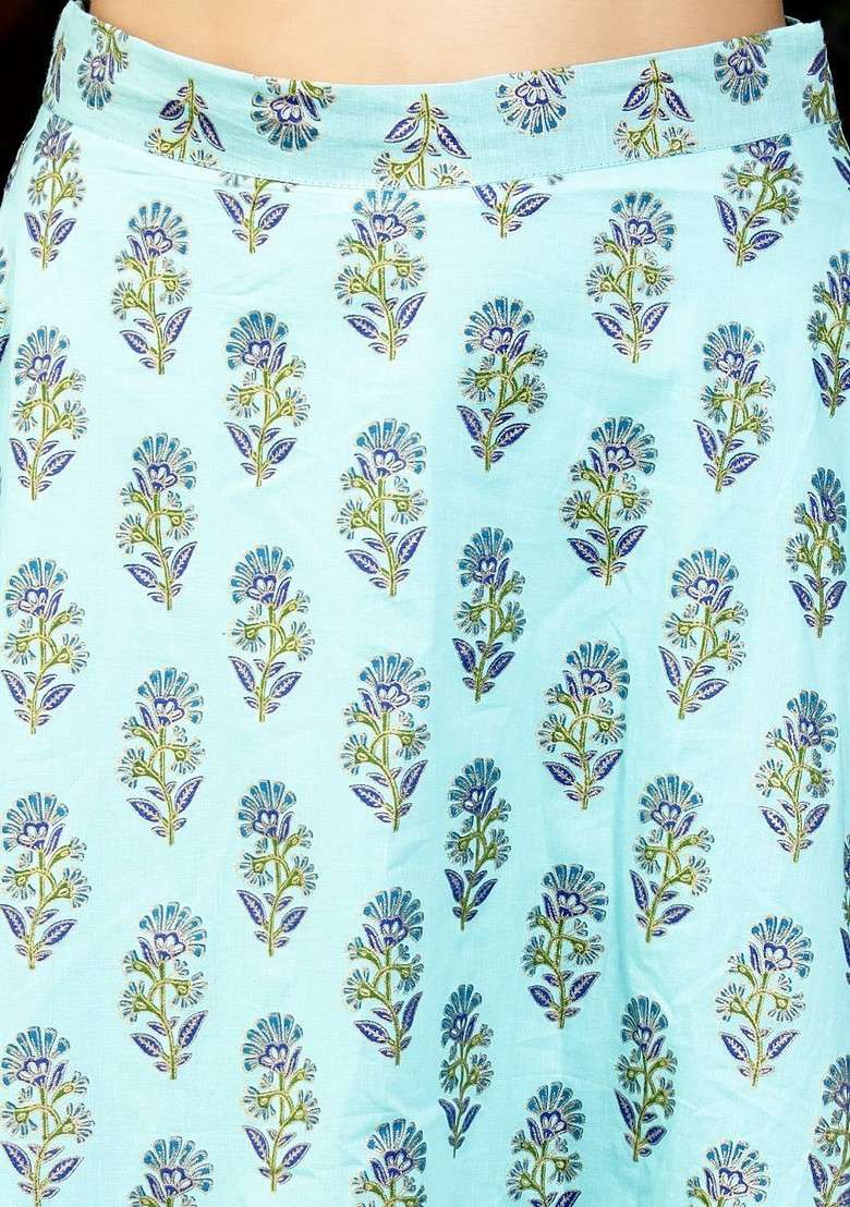 Blue Printed Cotton Co Ord Set - Indya