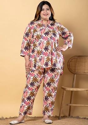 White Printed Cotton Co Ord Set