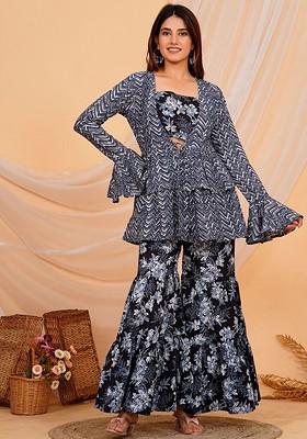 Black Printed Cotton Co Ord Set