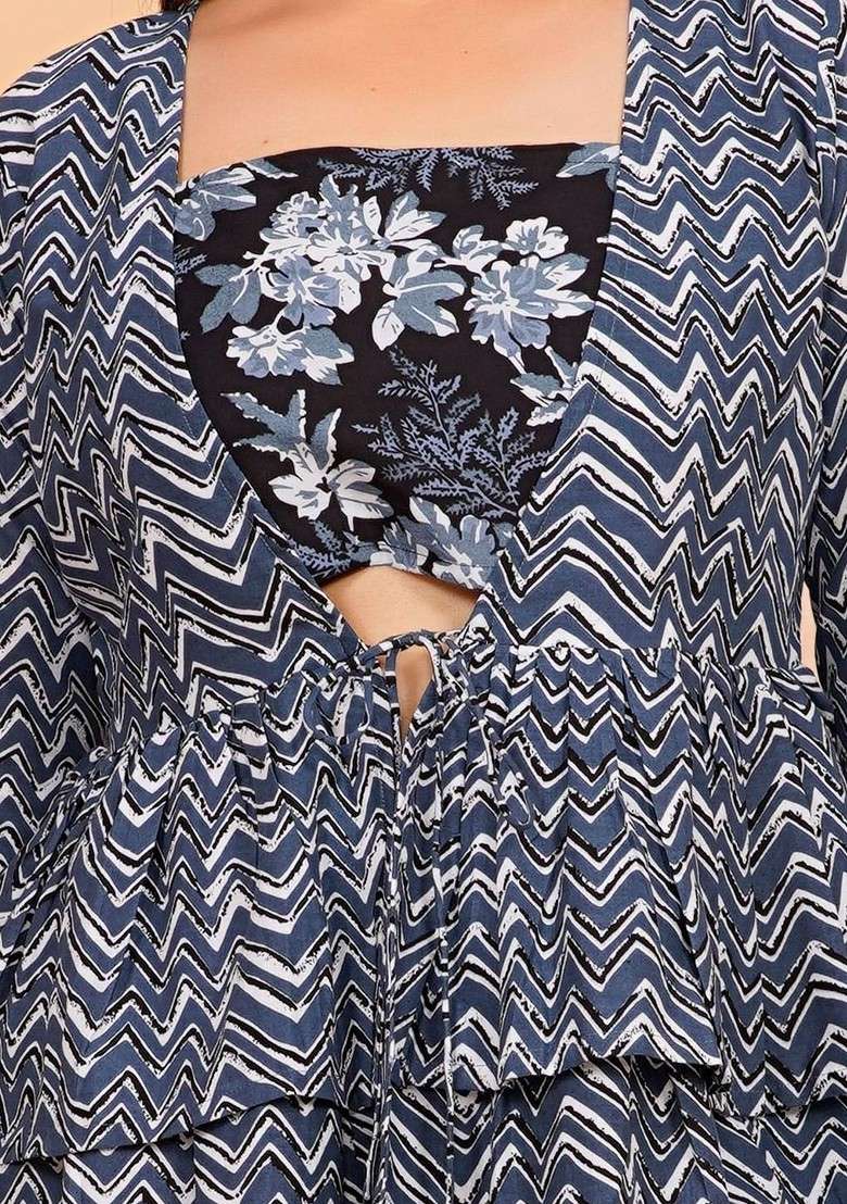Black Printed Cotton Co Ord Set - Indya