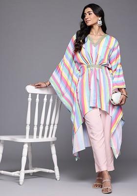 Multicolor Printed Poly Blend Co Ord Set