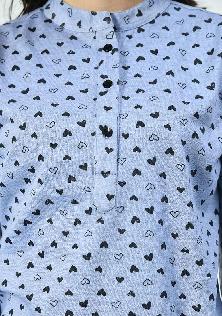 Blue Printed Poly Blend Co Ord Set - Indya