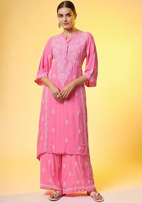 Pink Printed Cotton Co Ord Set