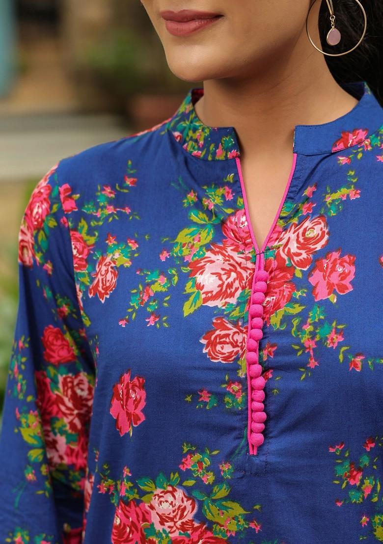 Blue Printed Cotton Co Ord Set