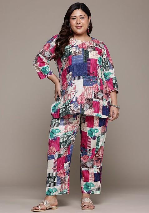 Multicolor Printed Cotton Co Ord Set