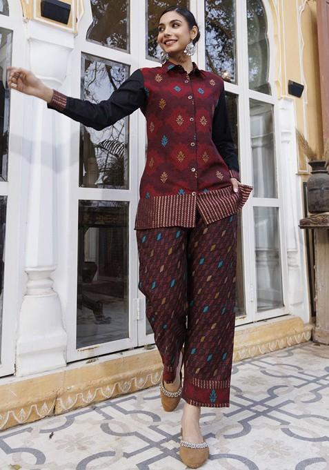 Maroon Printed Co ords