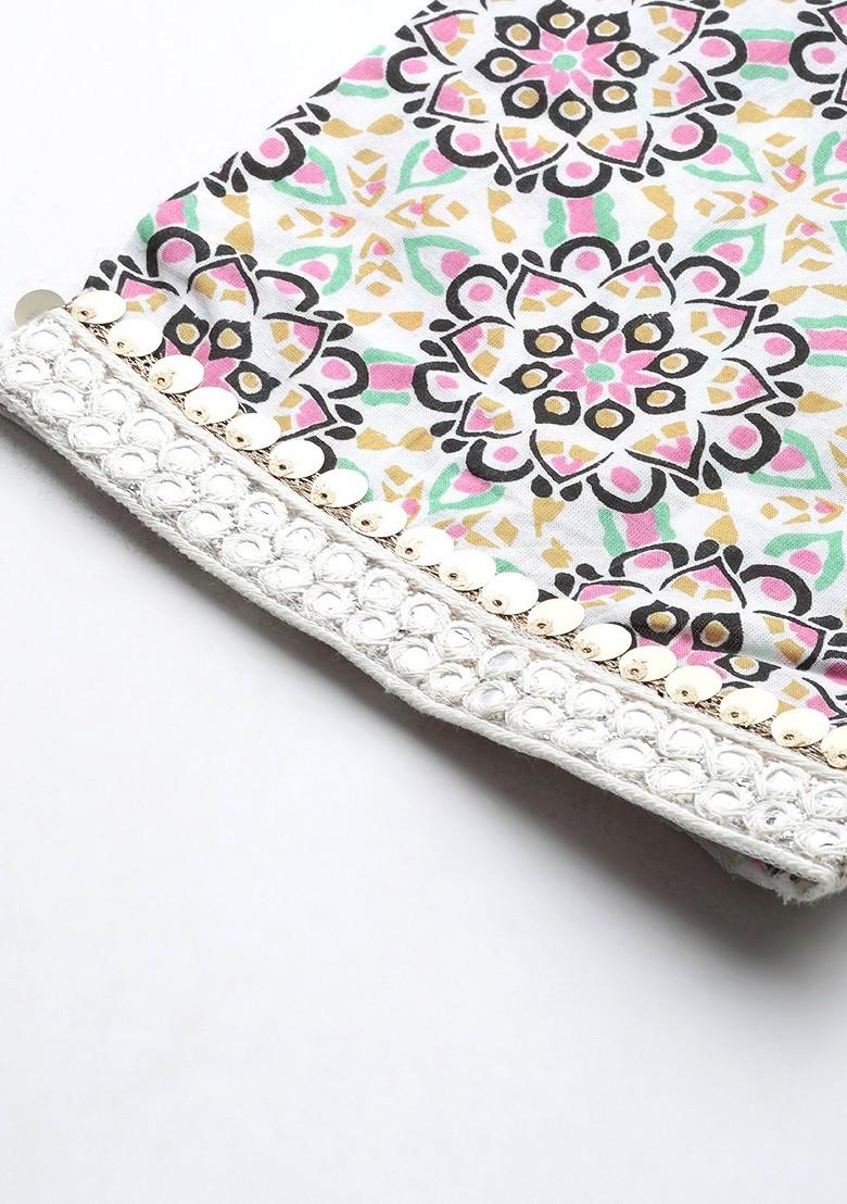 Multi Women Printed Pure Cotton Ethnic Coords Set