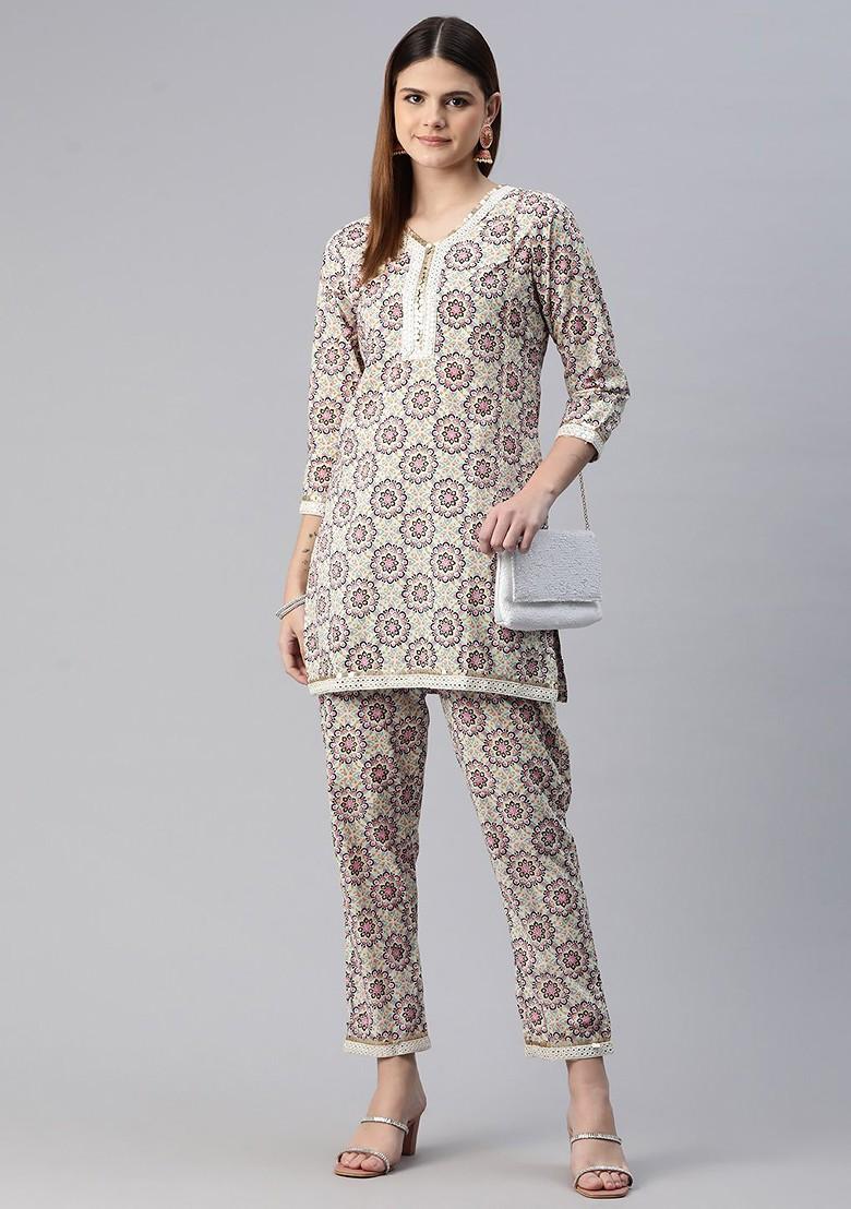 Multi Women Printed Pure Cotton Ethnic Coords Set