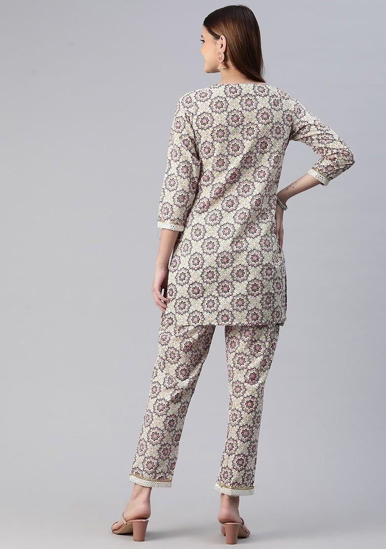 Multi Women Printed Pure Cotton Ethnic Coords Set