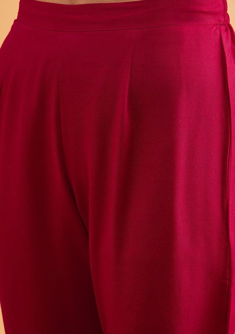 Pink Embroidered Tunic With Trouser Coords Set