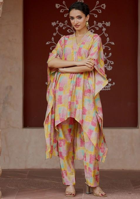 Yellow Abstract Printed Coords