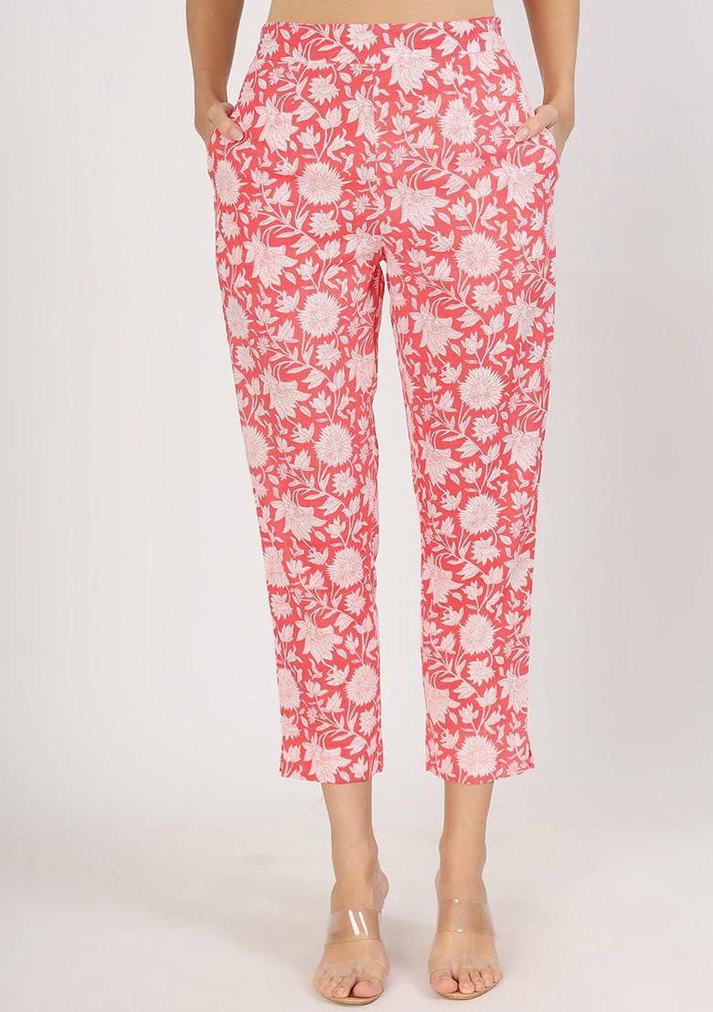 Pink Printed Pure Cotton Tunic And Trouser