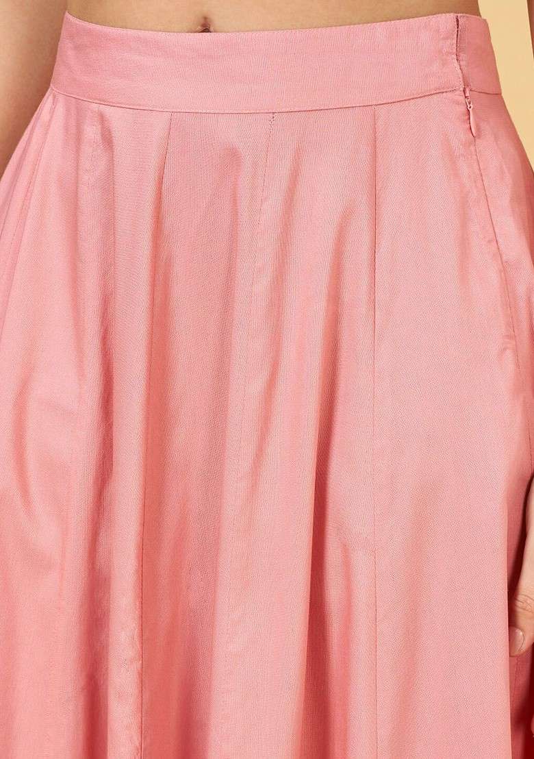 Peach Embroidered Sleeveless Ethnic Coords And Jacket - Indya