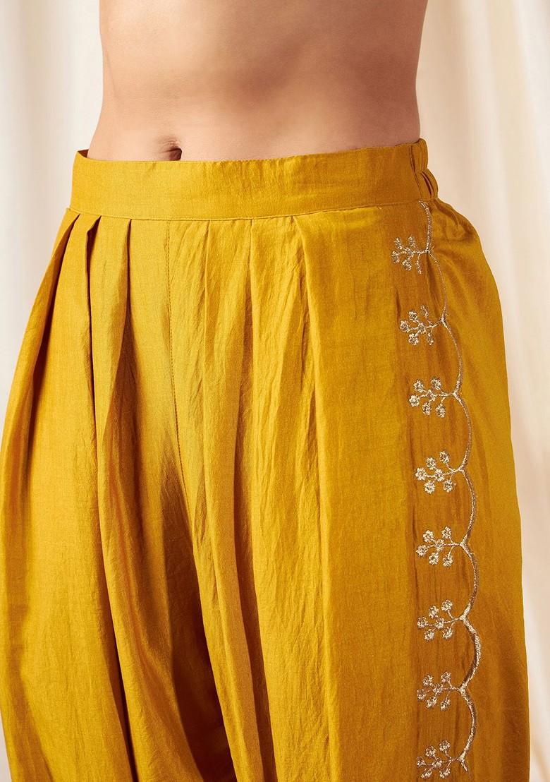 Mustard Zari Embroidered Border Ethnic Coords