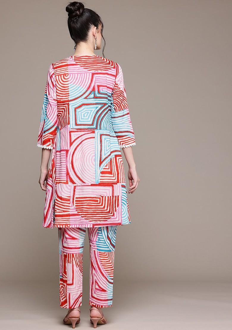 Blue Printed Pure Cotton Coords - Indya