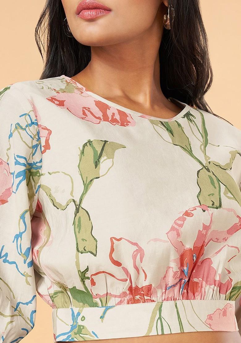 Cream Omen Printed Coords - Indya