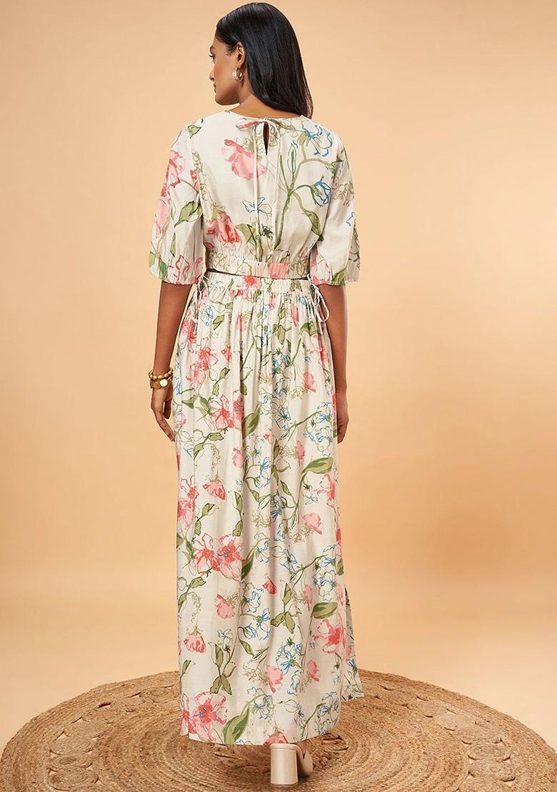 Cream Omen Printed Coords - Indya