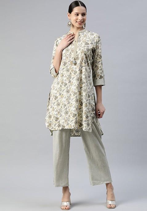 Grey Women Gotta Patti Embroidered Coords