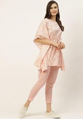 Pink Women Pink And White Pure Cotton Ethnic Motifs Print Clothing Set