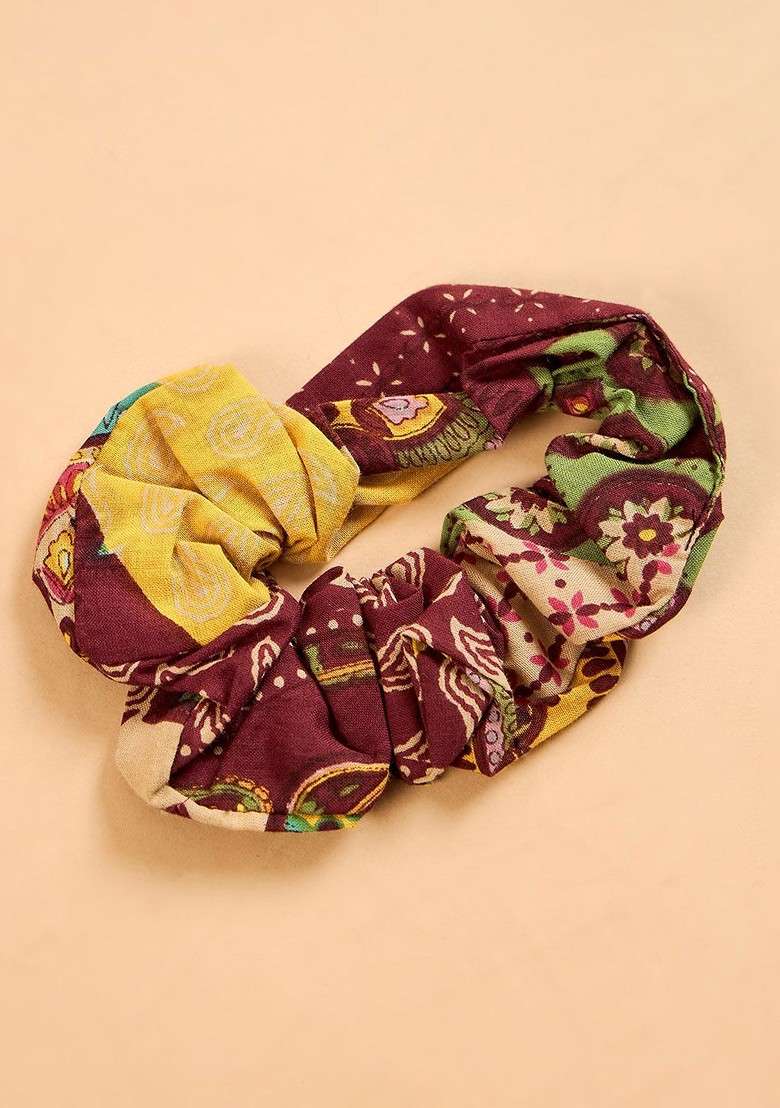 Maroon Embroidered Cotton Punjabi Suit - Indya
