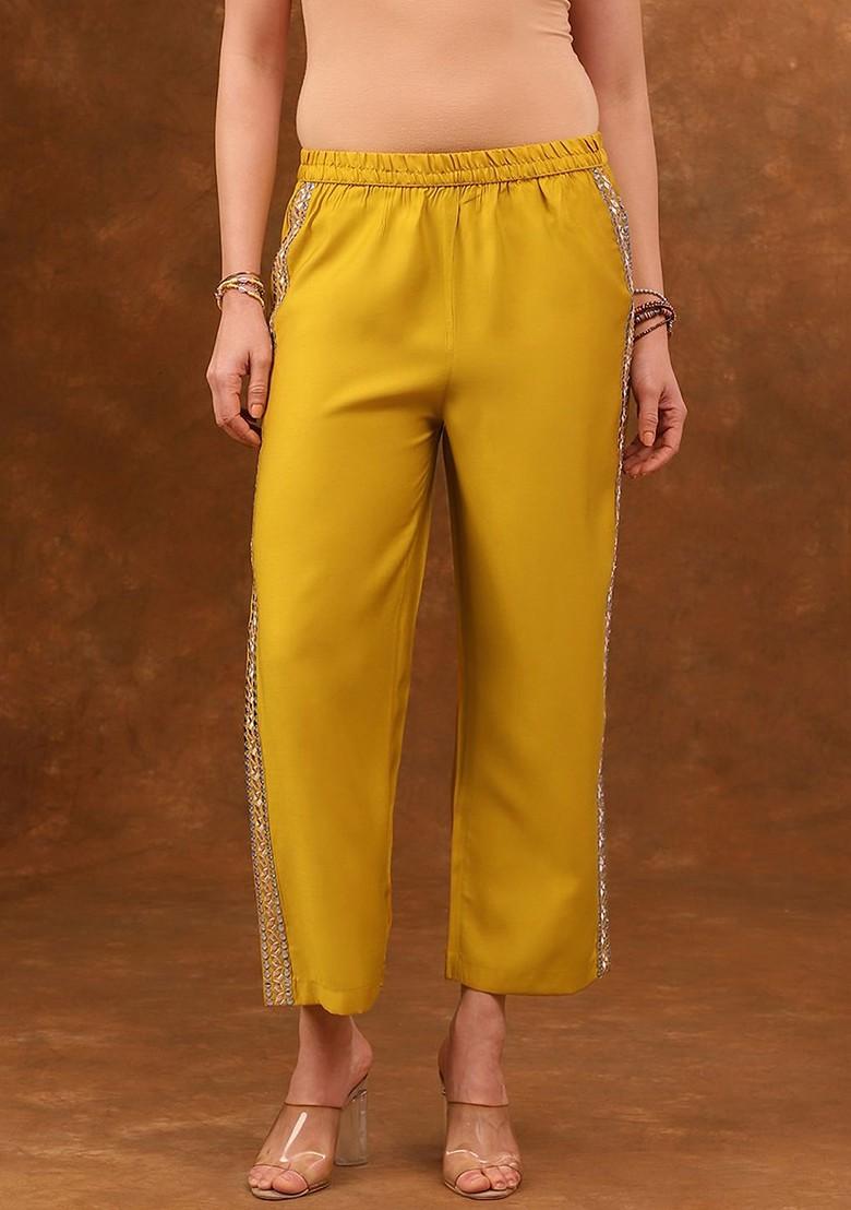 Yellow Embroidered Angrakha Mirror Work Coords