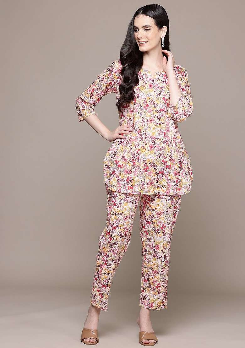 Multi Floral Printed Pure Cotton Coords - Indya