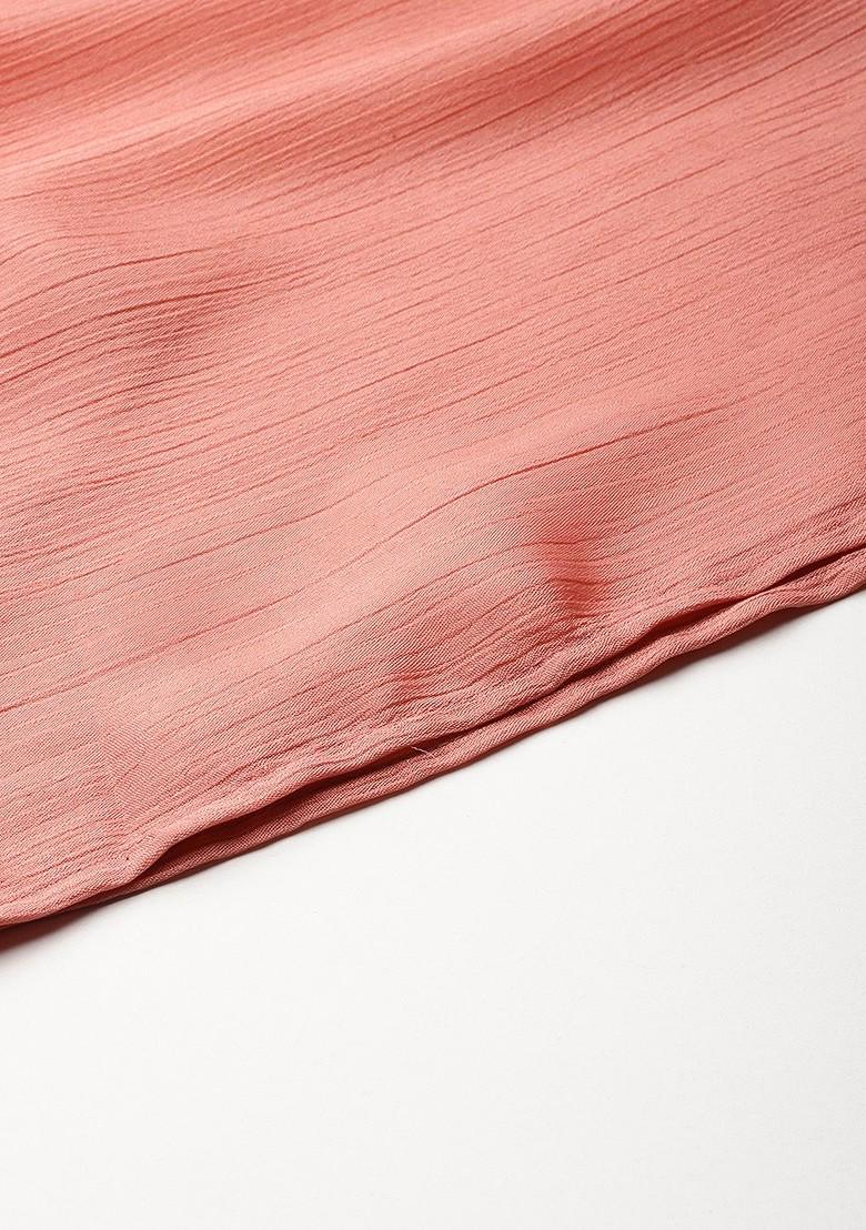 Pink Embroidered Detail Wrap Ethnic Coords