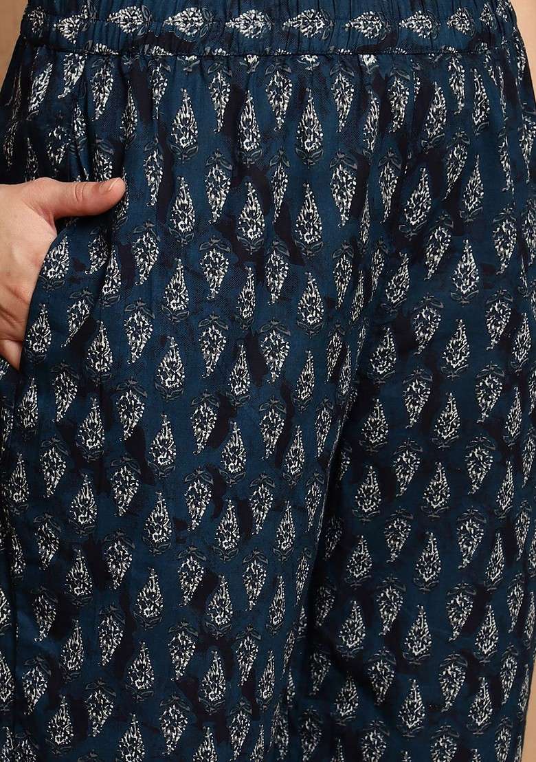 Blue Women Floral Printed Pure Cotton Coords Set - Indya