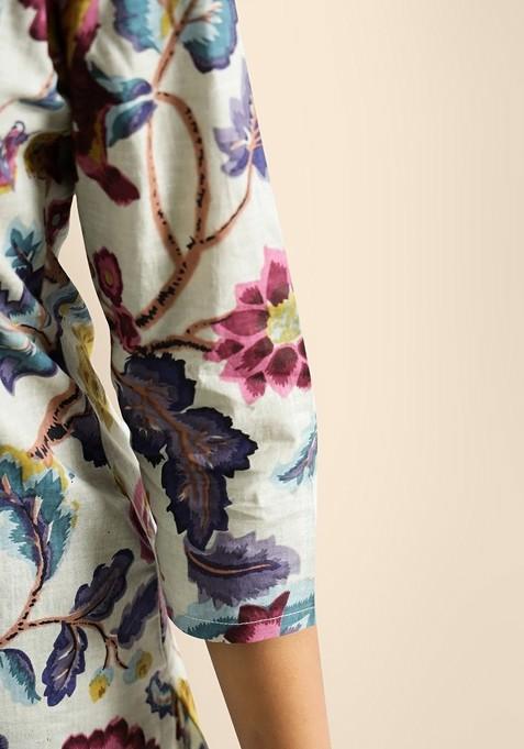 Blue Printed Tunic And Palazzo Coords