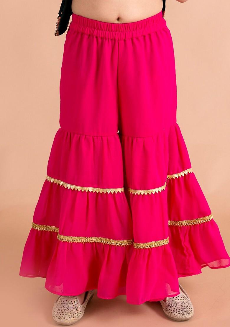 Green Embroidered Poly Blend Salwar Kameez With Dupatta For Girls