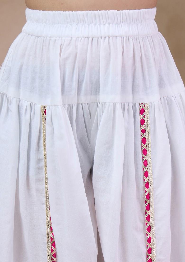 Grey Printed Poly Blend Salwar Kameez For Girls