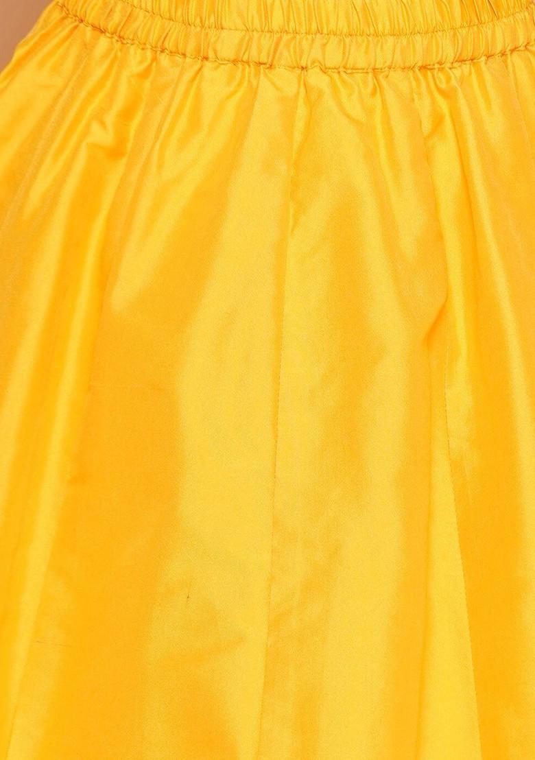 Yellow Girls Floral Printed Ready To Wear Lehenga And Blouse With Shrug