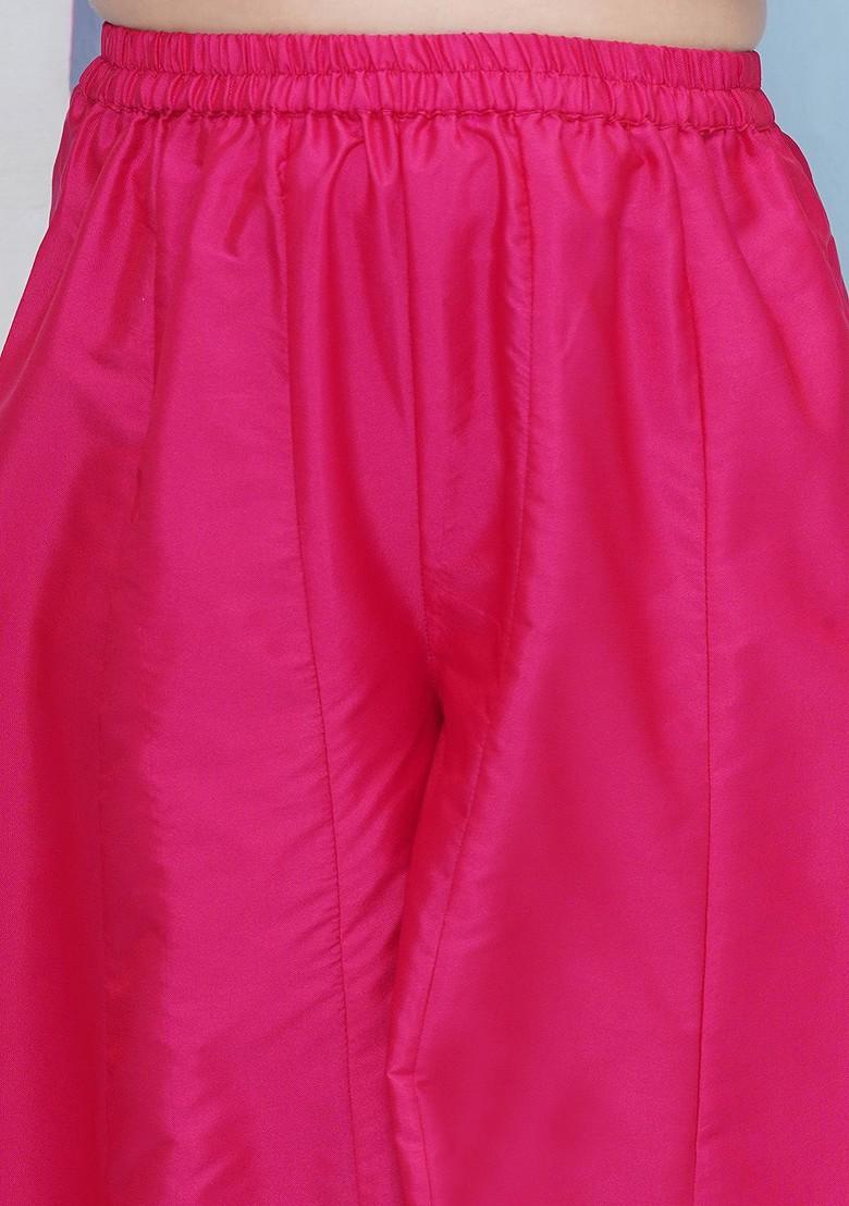 Green Girls Ethnic Motifs Empire Gotta Patti Kurta With Palazzos And With Dupatta