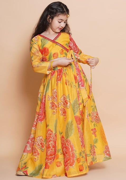 Girls Printed With Gotta Patti Ready To Wear Lehenga Blouse With Dupatta
