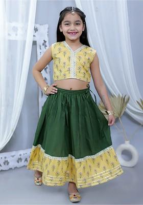 Girls Printed Ready To Wear Pure Cotton Lehenga And Choli