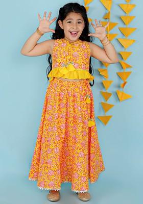Girls Printed Cotton Ready To Wear Lehenga Choli