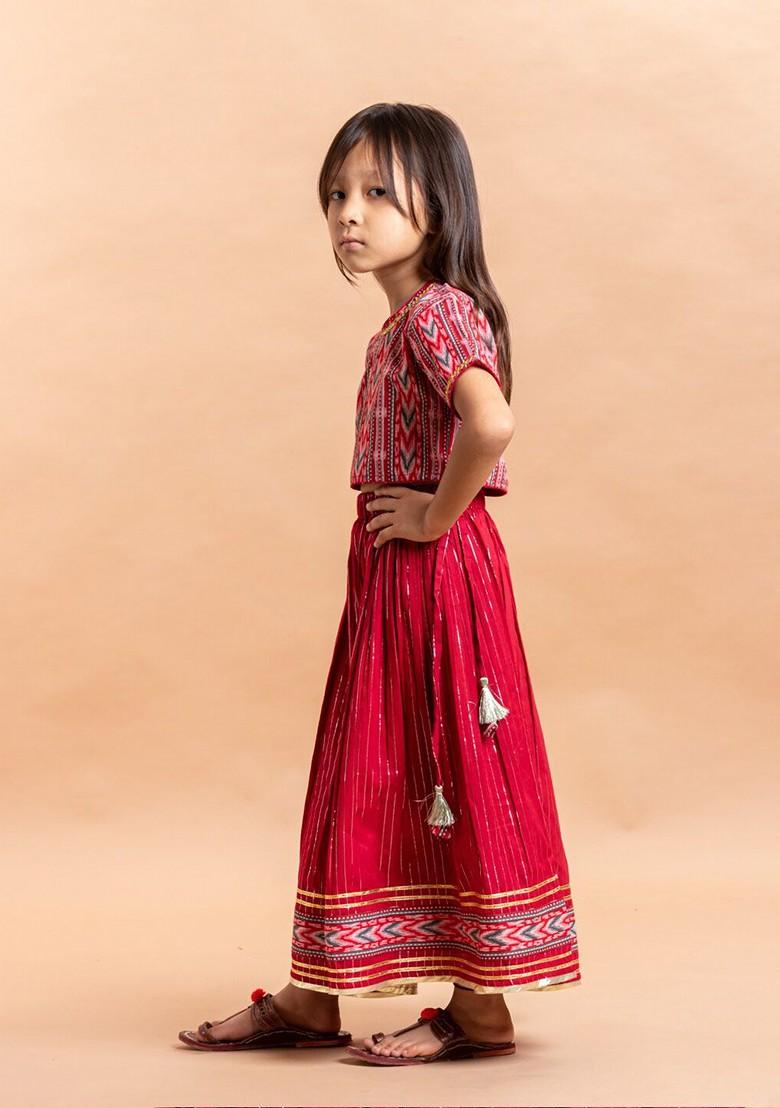 Girls Printed Pure Cotton Lehenga Choli