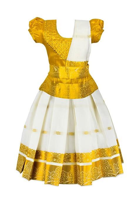 Girls Embroidered Ready To Wear Lehenga And Blouse With Dupatta — view on Indya