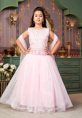 Girls Embroidered Ready To Wear Lehenga And Blouse With Dupatta