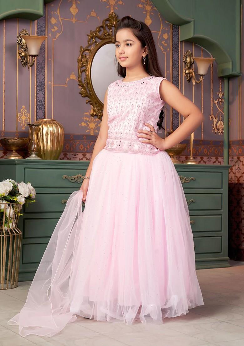 Girls Embroidered Ready To Wear Lehenga And Blouse With Dupatta