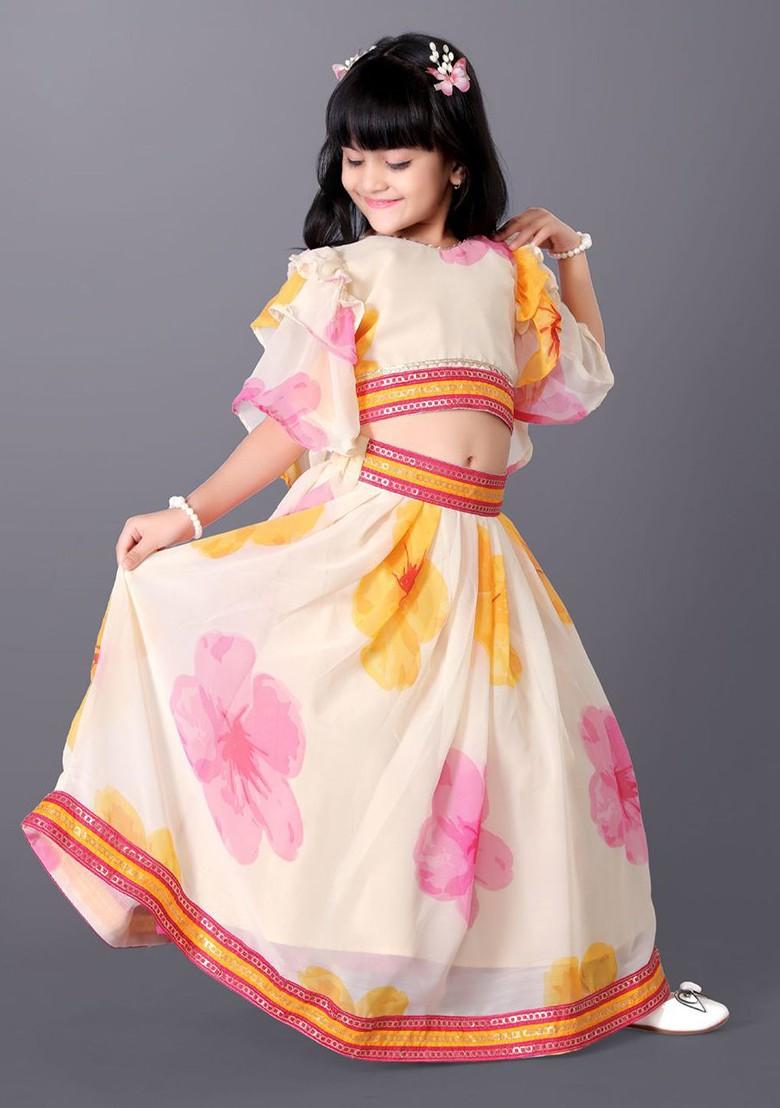 Girls Printed Ready To Wear Lehenga And Choli