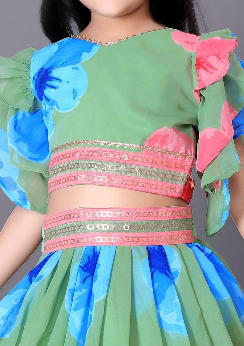 Girls Printed Ready To Wear Lehenga And Choli