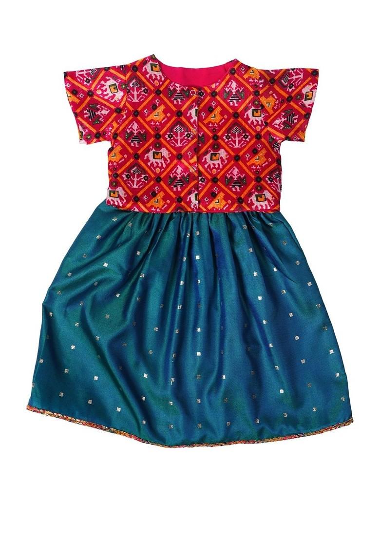 Multicolor Printed Blended Lehenga Choli For Girls - Indya