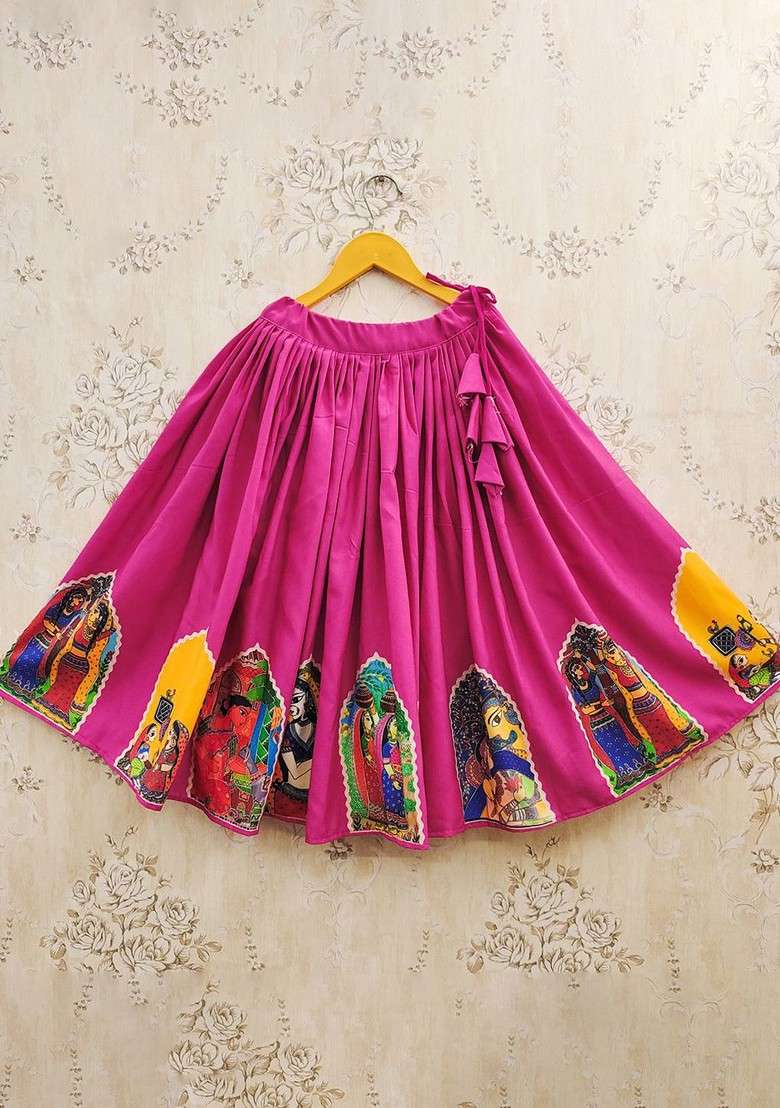 Pink Embroidered Blended Lehenga Choli For Girls - Indya