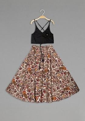 Multicolor Printed Blended Lehenga Choli For Girls