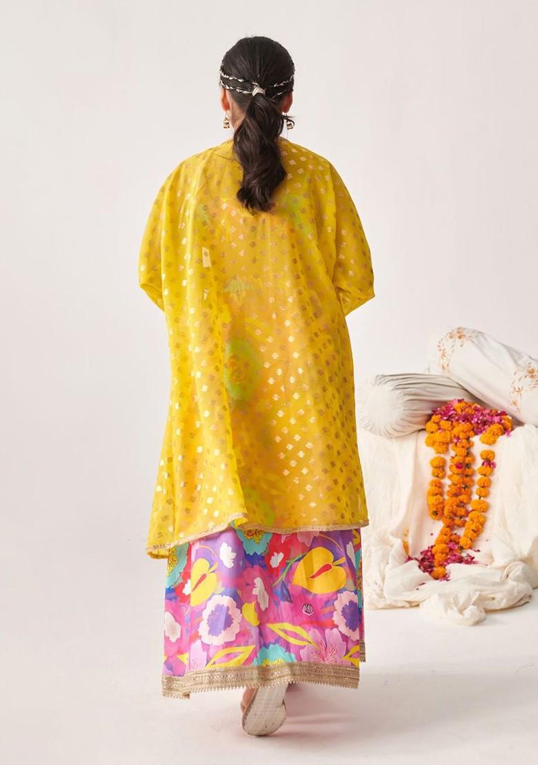 Purple Printed Blended Lehenga Choli For Girls - Indya